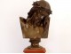 Bronze sculpture bust Christ Clésinger founder F. Barbedienne 41cm XIXth