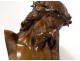 Bronze sculpture bust Christ Clésinger founder F. Barbedienne 41cm XIXth