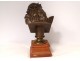 Bronze sculpture bust Christ Clésinger founder F. Barbedienne 41cm XIXth