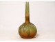 Glass paste soliflore vase Emile Gallé oak leaves acorns Art Nouveau 19th
