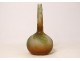 Glass paste soliflore vase Emile Gallé oak leaves acorns Art Nouveau 19th