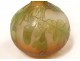 Glass paste soliflore vase Emile Gallé oak leaves acorns Art Nouveau 19th