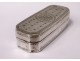 Snuff box solid silver Coq Paris flowers 57gr late eighteenth nineteenth