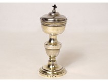 Ciborium of sick travel chrismatory solid silver foreign nineteenth century