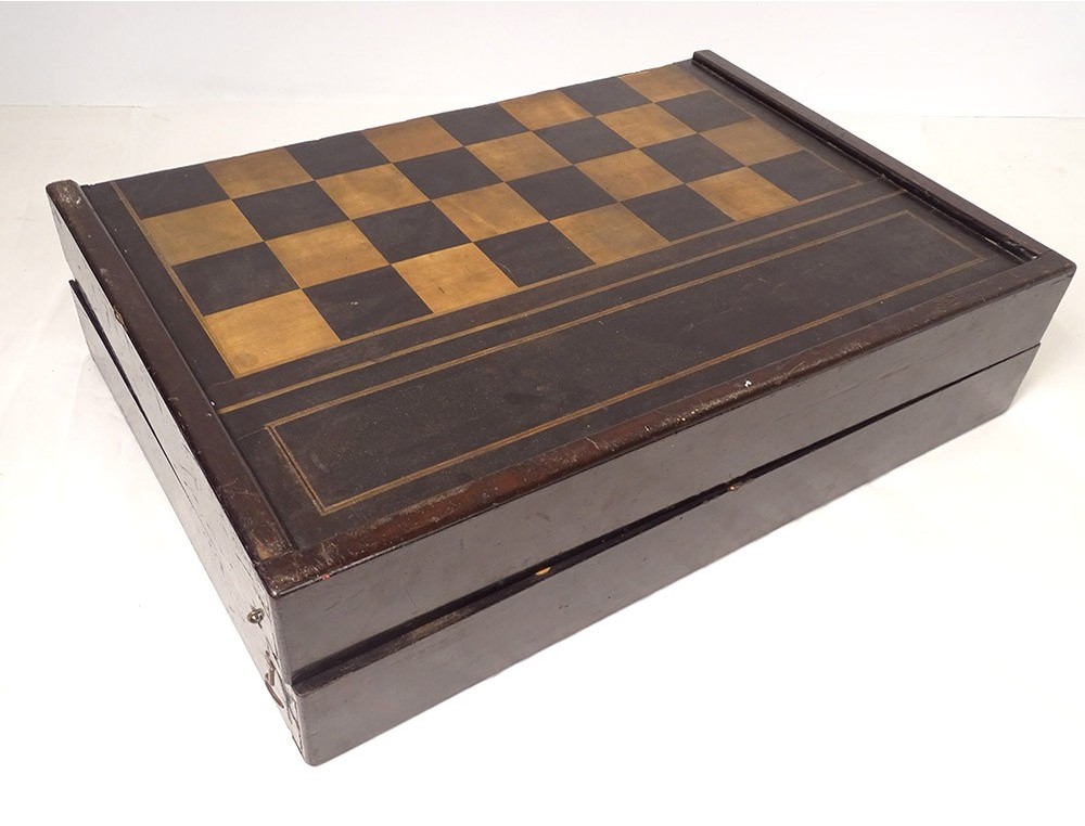 Jeu de jacquet backgammon ancien en bois