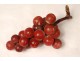 Set of 21 polychrome Carrara marble fruits, grapes, peaches, cherries, XIXth