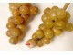 Set of 21 polychrome Carrara marble fruits, grapes, peaches, cherries, XIXth