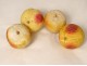 Set of 21 polychrome Carrara marble fruits, grapes, peaches, cherries, XIXth