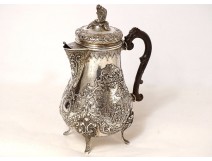 German solid silver jug Storck Sinsheimer Hanau 19th century characters