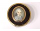 Round solid gold box miniatures portrait gentlemen aristocrats eighteenth