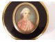 Round solid gold box miniatures portrait gentlemen aristocrats eighteenth