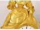 Romantic pendulum gilded bronze young elegant woman reading clock nineteenth