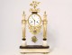 Directoire portico clock white marble gilded bronze vase columns eighteenth