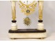 Directoire portico clock white marble gilded bronze vase columns eighteenth