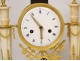 Directoire portico clock white marble gilded bronze vase columns eighteenth