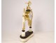 Directoire portico clock white marble gilded bronze vase columns eighteenth