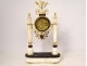 Directoire portico clock white marble gilded bronze vase columns eighteenth