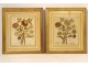 Pair of paintings embroidery silk bouquets of flowers Napoleon III nineteenth century