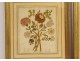 Pair of paintings embroidery silk bouquets of flowers Napoleon III nineteenth century