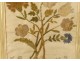 Pair of paintings embroidery silk bouquets of flowers Napoleon III nineteenth century