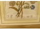 Pair of paintings embroidery silk bouquets of flowers Napoleon III nineteenth century