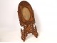 Carved wood photo frame psyche flowers foliage nineteenth century