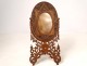 Carved wood photo frame psyche flowers foliage nineteenth century