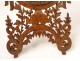 Carved wood photo frame psyche flowers foliage nineteenth century