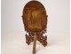 Carved wood photo frame psyche flowers foliage nineteenth century