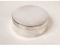 Round host box in silver metal 20th century communion church