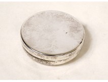 Round host box in silver metal 20th century communion church