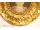 Round frame miniature carved gilt 18th