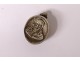 Solid silver reliquary medallion pendant Virgin Child Jesus XIXth