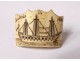 Slider sliding ivory scarf Dieppe Souvenir boat 1848 19th century