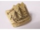 Slider sliding ivory scarf Dieppe Souvenir boat 1848 19th century