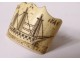 Slider sliding ivory scarf Dieppe Souvenir boat 1848 19th century