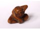 Netsuke Katabori boxwood carved polychrome man drinking Japan Edo XIXth