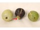 Set of 9 polychrome Carrara marble fruits apple peach fig pear nineteenth