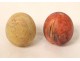 Set of 9 polychrome Carrara marble fruits apple peach fig pear nineteenth