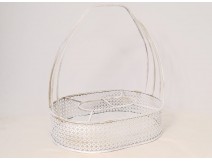 Mathieu Matégot bottle holder in white perforated metal, 20th century design