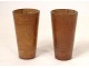 2 Ace Clover 19th century leather dice goblets