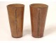 2 Ace Clover 19th century leather dice goblets