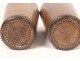 2 Ace Clover 19th century leather dice goblets