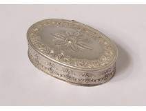 Small oval pill box Louis XVI solid silver Minerva 31gr nineteenth