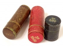 Lot 3 gold louis wallet cases coins leather golden brass XIXth century