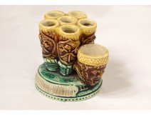 Pipe holder cigar holder pyrogenic barbotine character head twentieth century