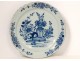 Delft earthenware dish chinese decor vase flowers eighteenth century