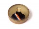 Miniature round box fixed under glass portrait mayor gilded cardboard nineteenth