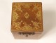 Travel inkwell box embossed leather gilded with iron arabesques XIXth century