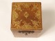 Travel inkwell box embossed leather gilded with iron arabesques XIXth century